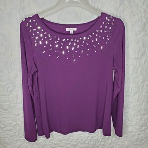89th + Madison Women's Jewel Front Top Purple